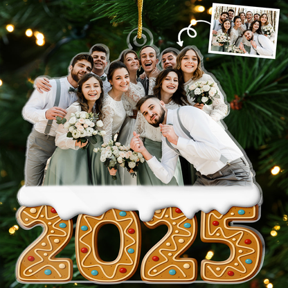2025 Foto-Acrylornament Personalisierter Christbaumschmuck mit Foto
