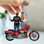 Motorradpaar mit Namen Personalisierter Acryl-Schlüsselanhänger