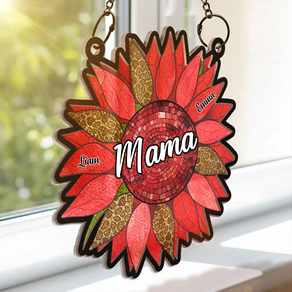 Sonnenblume-Sonnenfänger mit Namen Geschenk für Oma