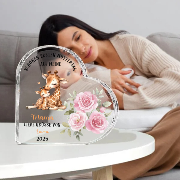 Tiermotiv-Personalisiertes Acrylherz Geschenk zum Muttertag