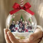 Personalisierte 3D-Acrylkugel – Weihnachtsanhänger mit Foto