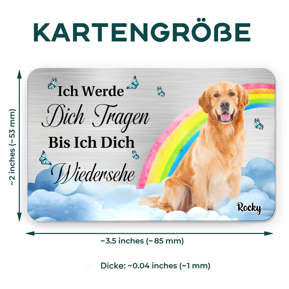 Foto-Brieftasche-Karte mit Regenbogen Trauergeschenk für Haustier