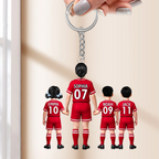 Fußballmama und Kinder- Acrylschlüsselanhänger mit Trikots und Namen