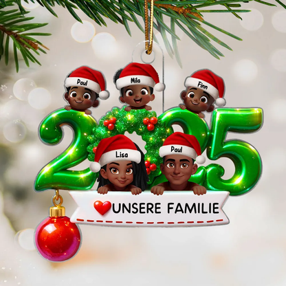 2025 Familie - Acrylornament mit Elten und Kinder Christbaumschmuck