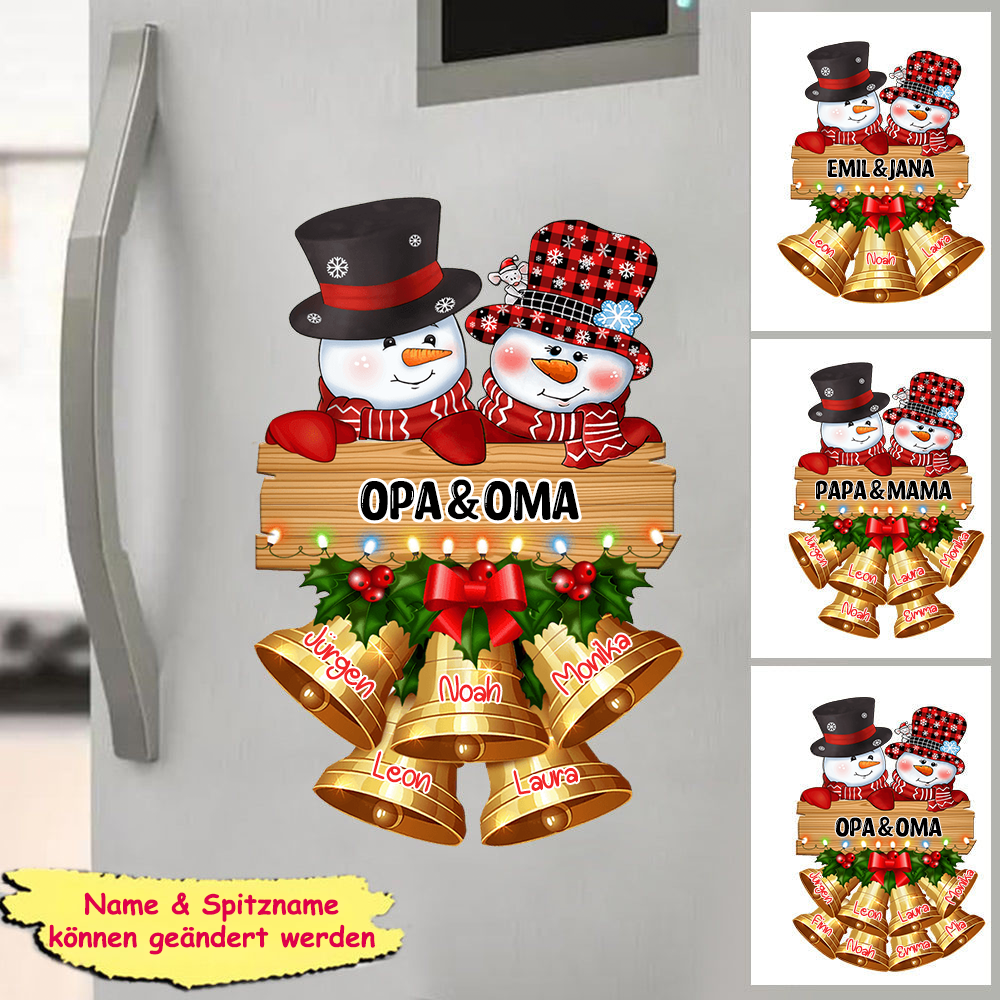 Personalisierte Acryl-Kühlschrankmagneten mit Schneema-Motiv Geschenk für Opa und Oma