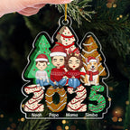 2025 Familie - Personalisiertes Acrylornament Christbaumschmuck mit Eltern, Kinder und Haustiere