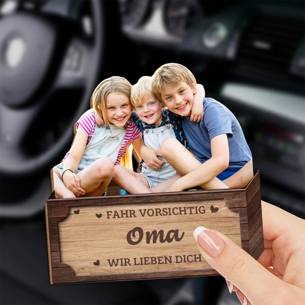 Fahr Vorsichtig Sonnenblendenclip mit Foto für Familie