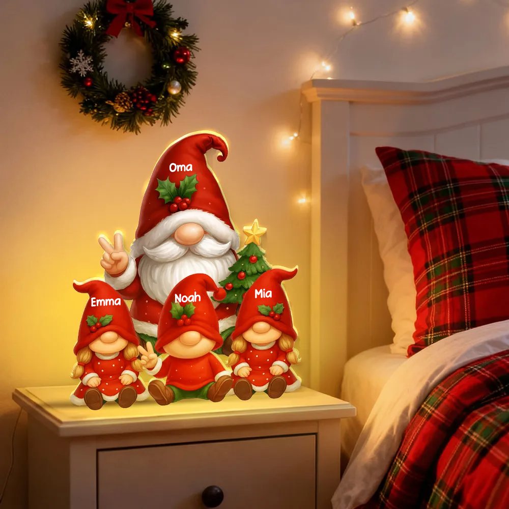 Personalisierte LED-Lichtbox mit Zwergchen Geschenk für Opa und Oma