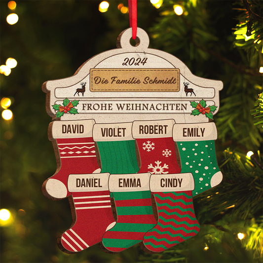 Weihnachtsstrümpfe-Holz Weihnachtsanhänger Personalisierbar Christbaumschmuck