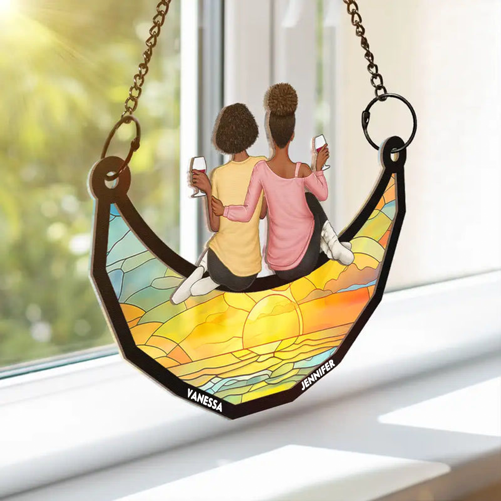 Sonnenfänger Ornament mit 2-6 Frauen personalisiert Geschenk für Schwester und Freunde