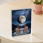 Unser Mond- Personalisierter Acrylblock mit 2 Personen und Mond Geschenk für Paar