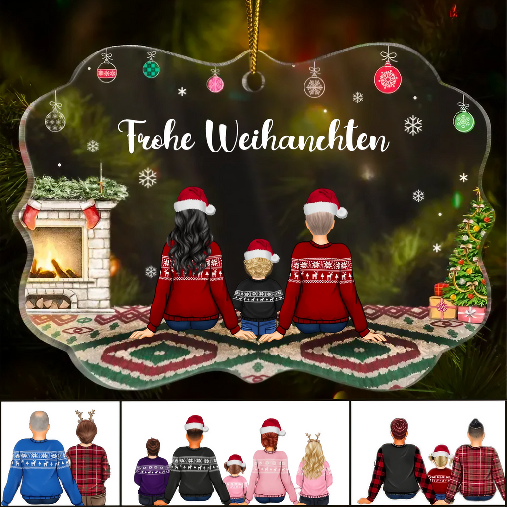 Weihnachtsanhänger mit Wunschtext-Geschenk für Familie-Personalisierte Acryl Ornament Weihnachtsschmuck