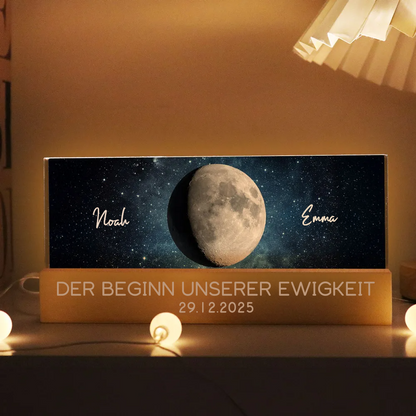 Personalisierte LED-Nachtlicht mit Mondphasen Geschenk für Paar