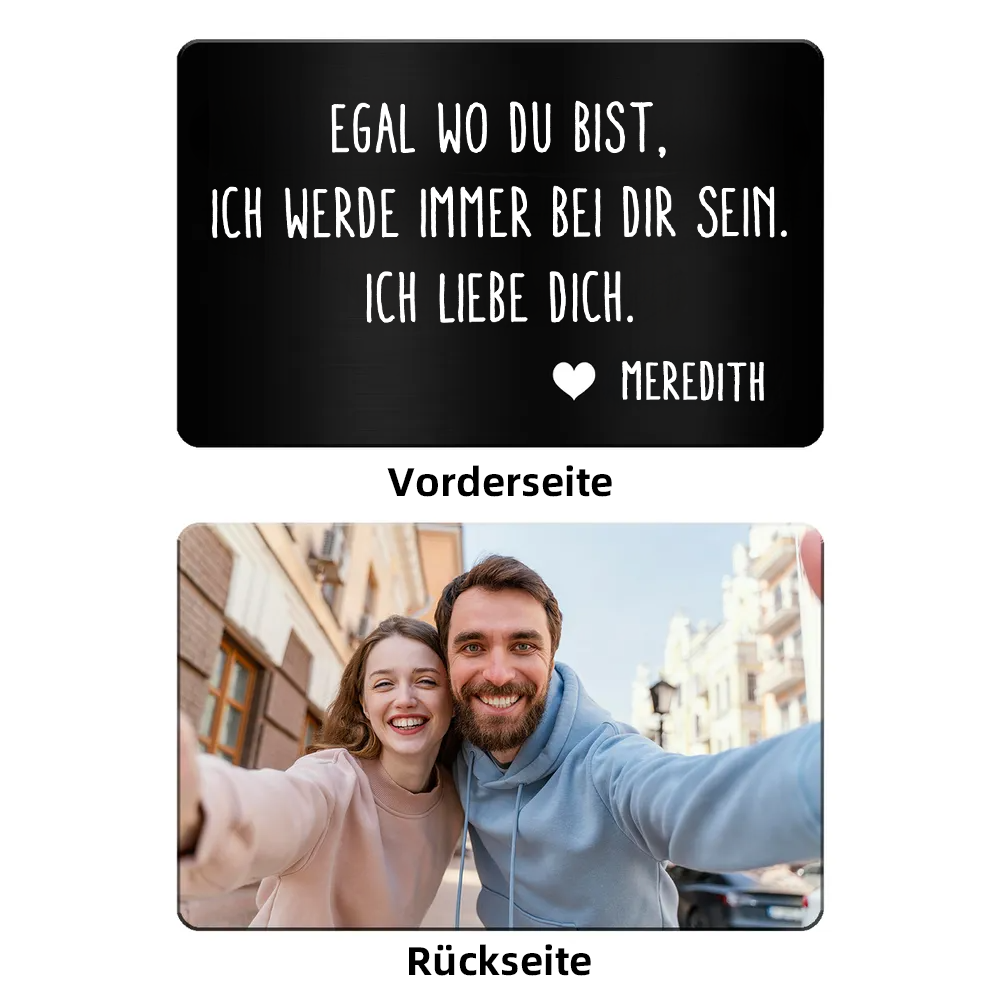 Foto Wallet Card Personalisierte Brieftasche-Karte für Paar