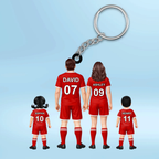 Personalisierter Acrylschlüsselanhänger mit Fußballfamilie