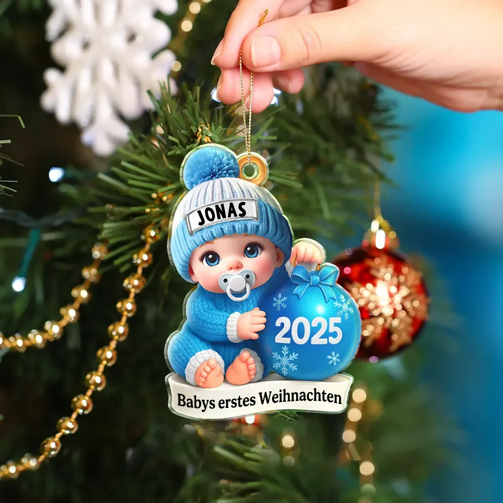 2025 Babys Erstes Weihnachten Personalisierter Acrylanhänger Christbaumschmuck