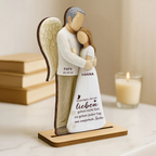 Mädchen mit Engelmama/ Engelpapa - Personalisierter Holzaufsteller mit Namen Trauergeschenk
