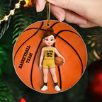 Personalisierter Acrylanhänger mit Basketballkind Geschenk für Junge und Mädchen
