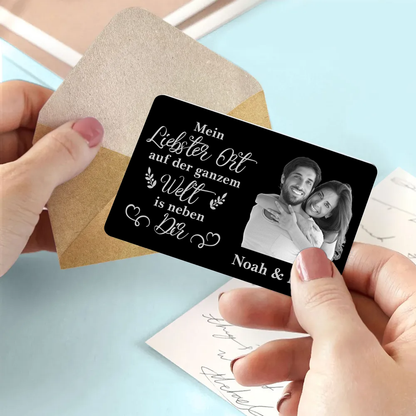 Mein Liebster Ort - Personalisierte Brieftasche-Karte mit Foto Geschenk für Paar