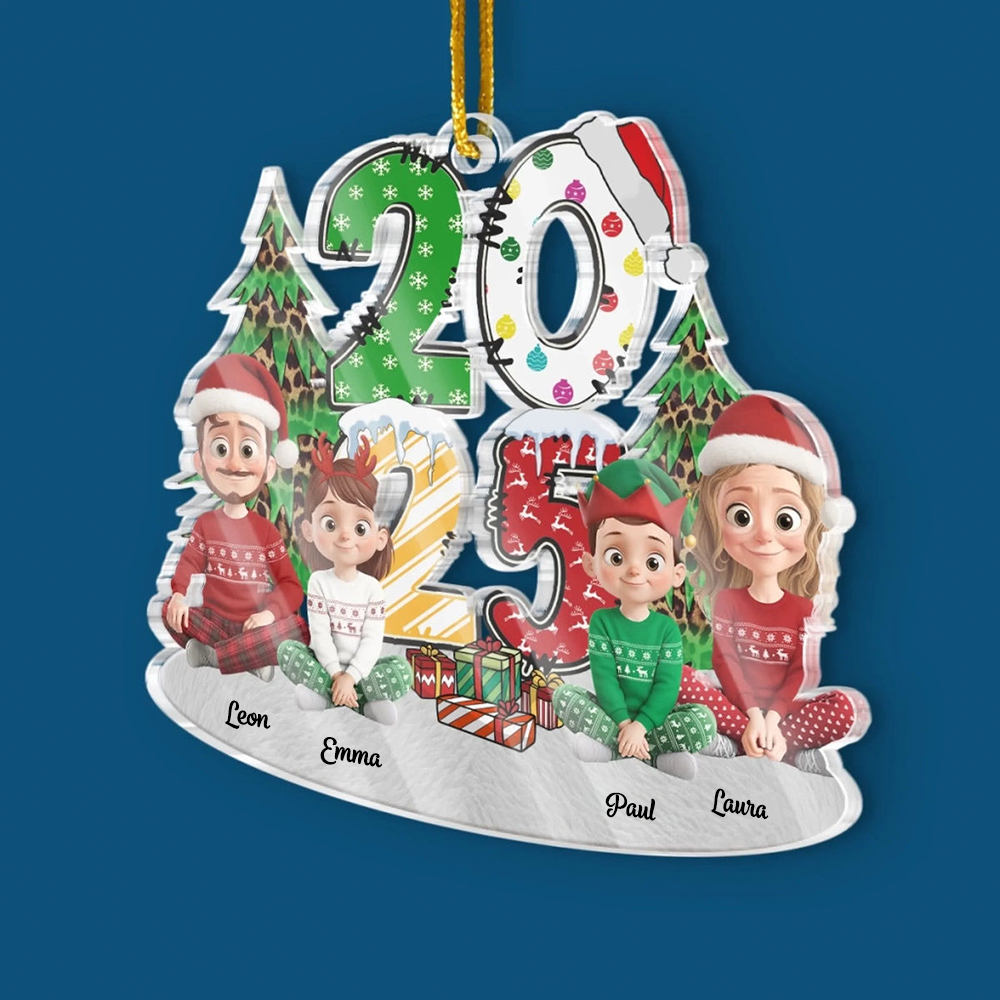 2025 Personalisierter Christbaumanhänger mit Familie Acrylornament