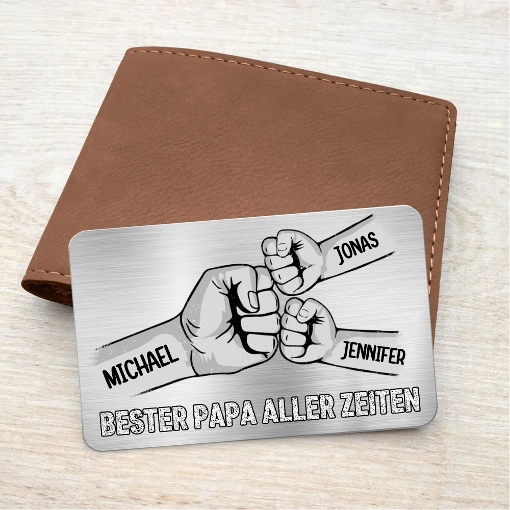 Personalisierte Brieftasche-Karte mit Fausstoß Wallet Card für Papa