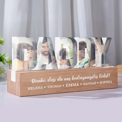 PAPA LED-Nachtlicht mit Fotos-Geschenk für Vater und Opa
