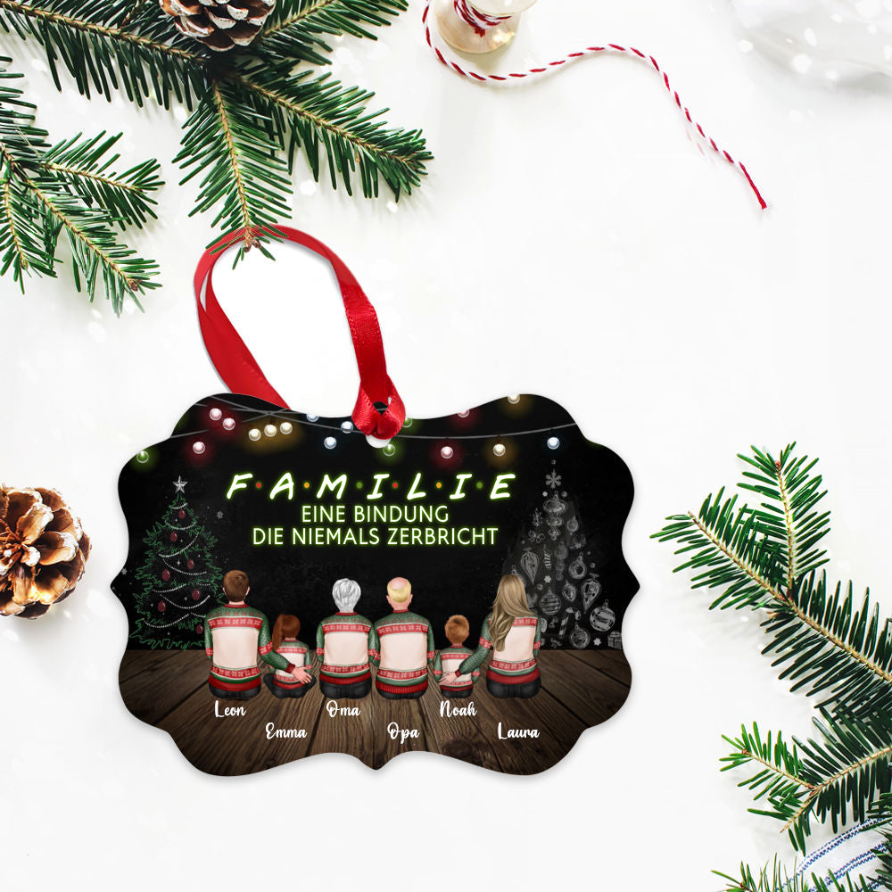 Acrylanhänger mit Familie personalisiert Christbaumschmuck mit 2-9 Personen