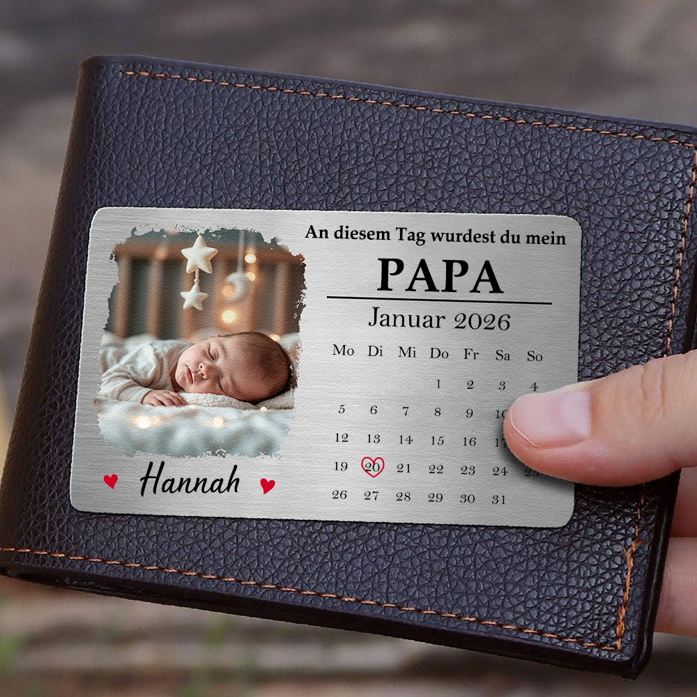 Foto Wallet Card mit Kalender Geldbörsen-Karte für Papa, Mama, Opa und Oma