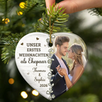 Personalisierter Keramik-Weihnachtsanhänger mit Foto - Erstes Weihnachten als Verlobte