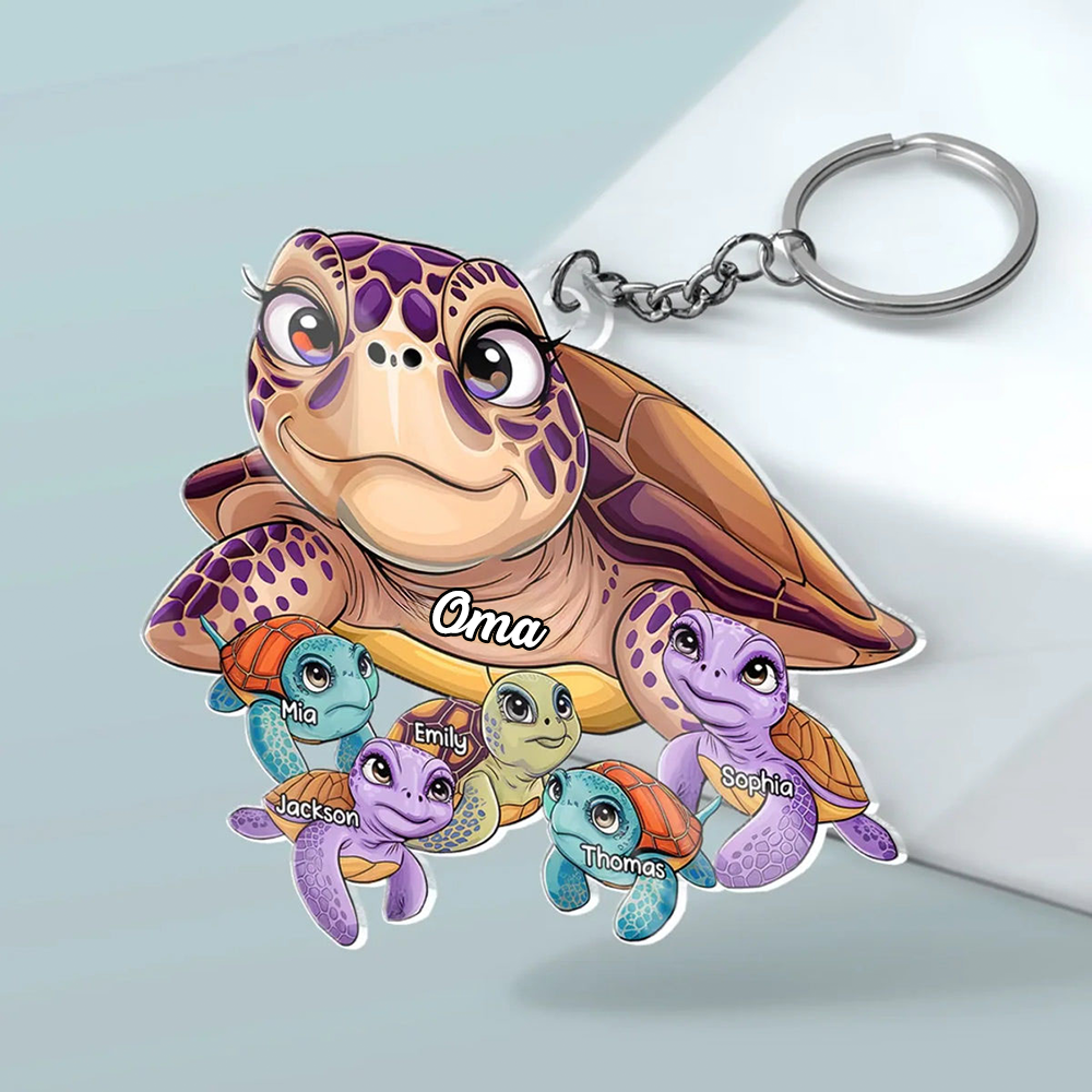 Acryl-Schlüsselanhänger mit Schildkrötenmotiv Geschenk für Mama und Oma