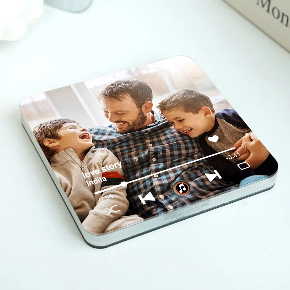 Musik-Acryl-Magneten mit Foto und Lied Geschenk für Familie