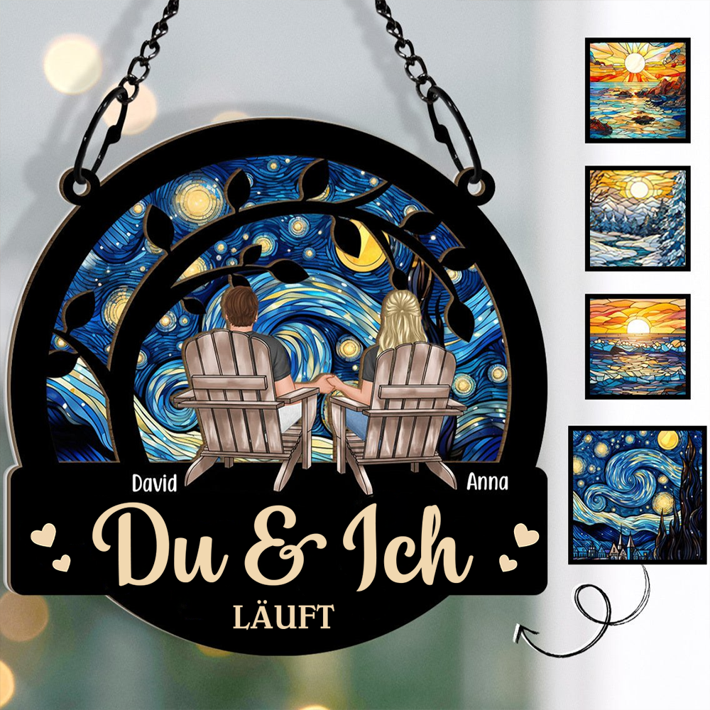 Du und Ich Läuft-Personalisierte Acryl Fenster Sonnenfänger Ornament