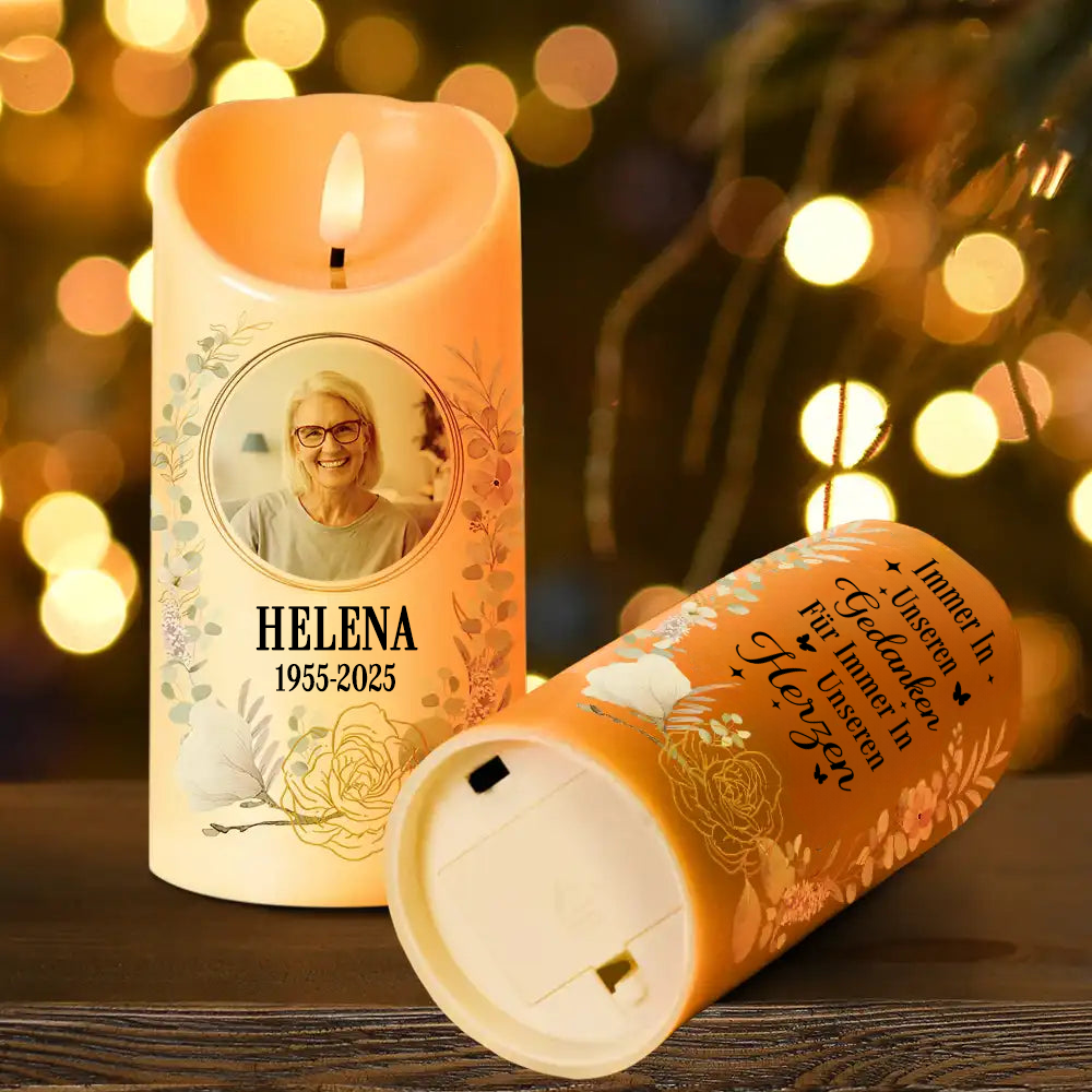 Dein Licht...LED-Kerze mit Foto Trauerkerze