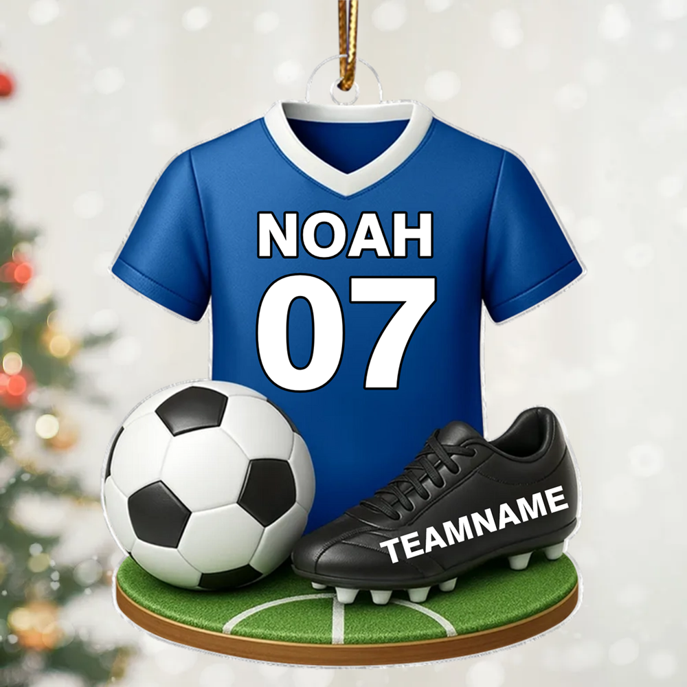 Fußball/Basketball und Trikot- Personalisierter Acrylanhänger mit Namen und Farbe