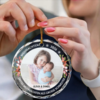 Personalisierter Glas-Weihnachtsanhänger mit Foto – für große Schwester & großen Bruder