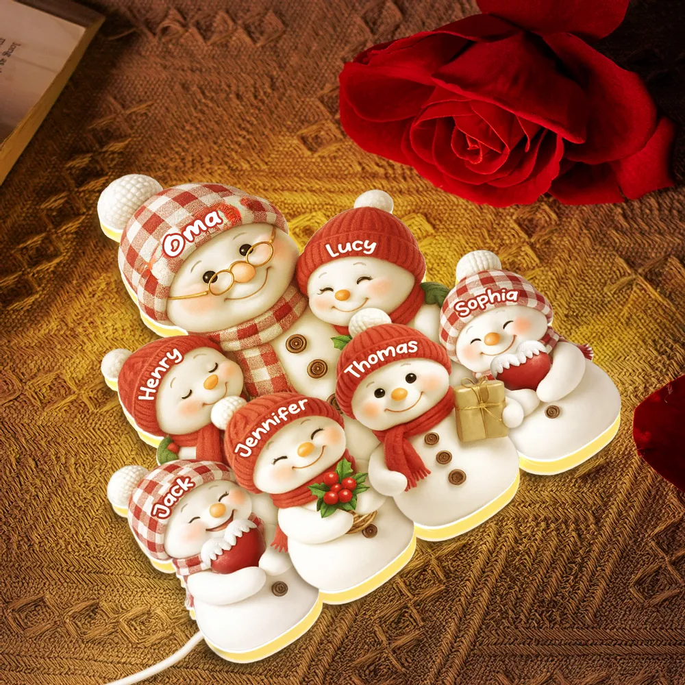 Personalisierte Lichtbox mit Oma und 1-9 Enkelkinder Geschenk für Oma