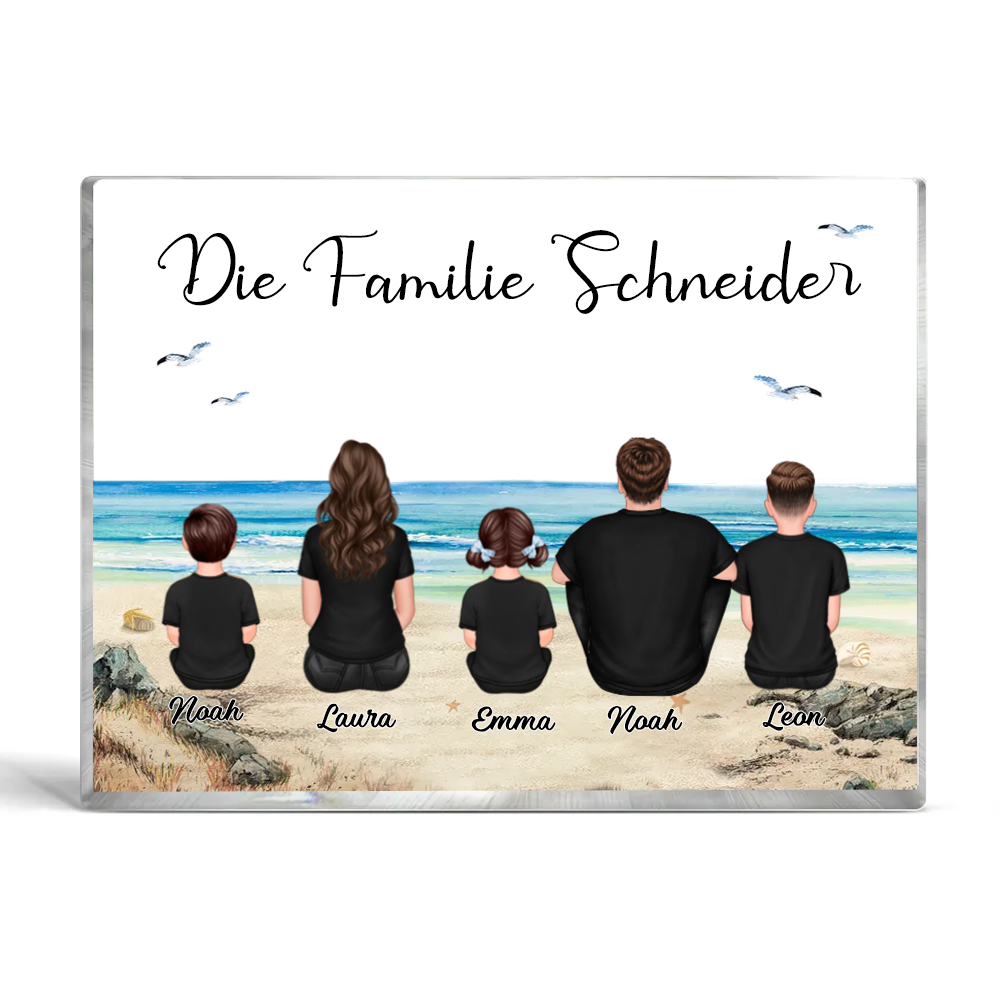Acryblock mit 2-10 Personen, Text und Namen personalisiert Geschenk für Familie