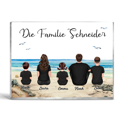 Acryblock mit 2-10 Personen, Text und Namen personalisiert Geschenk für Familie