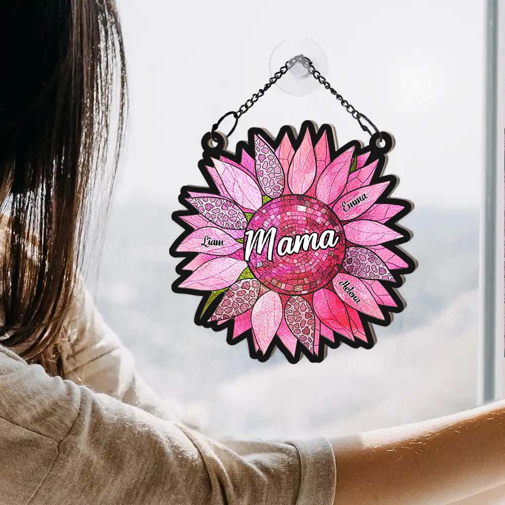 Sonnenblume-Sonnenfänger mit Namen Geschenk für Oma