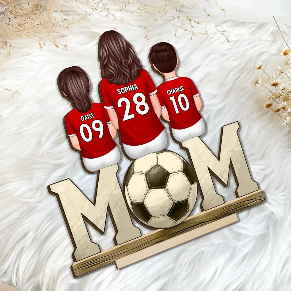 Fußballmama-Personalisierte MOM-Holztafel