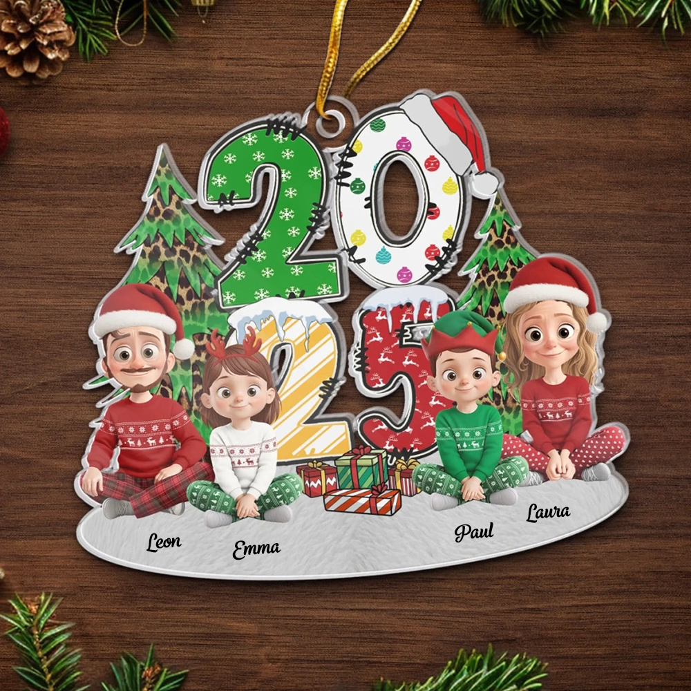 2025 Personalisierter Christbaumanhänger mit Familie Acrylornament