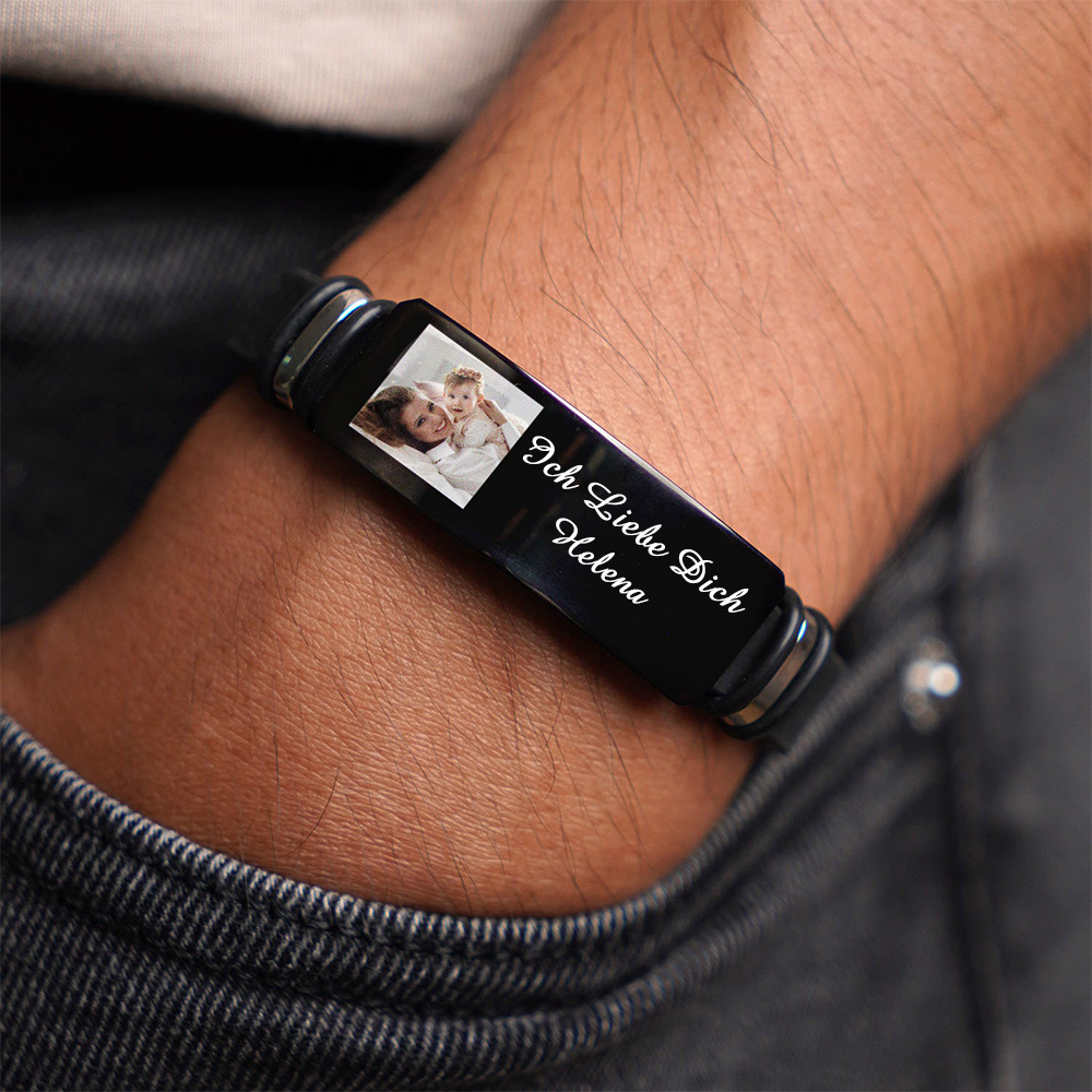 Wir lieben dich-Silikon-Armband mit Foto und Text
