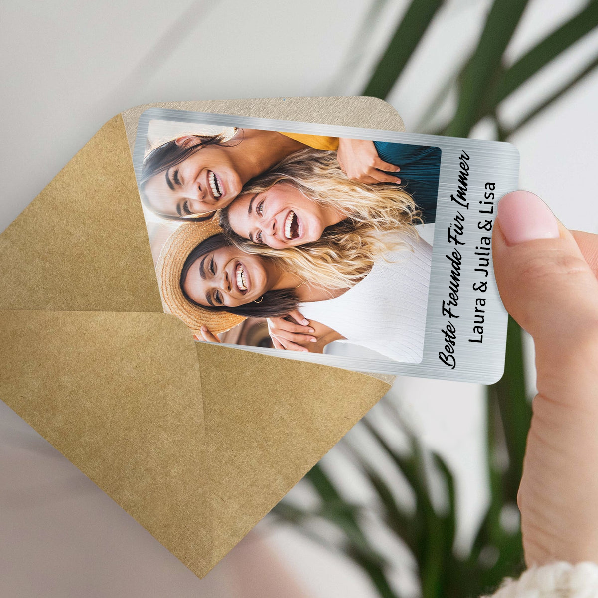 Personalisierte Brieftasche-Karte mit Foto und Text Geschenk für Familie und Paar