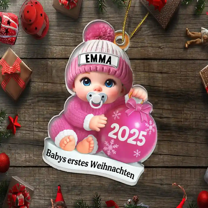 2025 Babys Erstes Weihnachten Personalisierter Acrylanhänger Christbaumschmuck