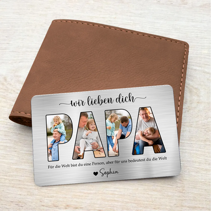 PAPA Wallet Card-Personalisierte Brieftasche-Karte mit Fotos