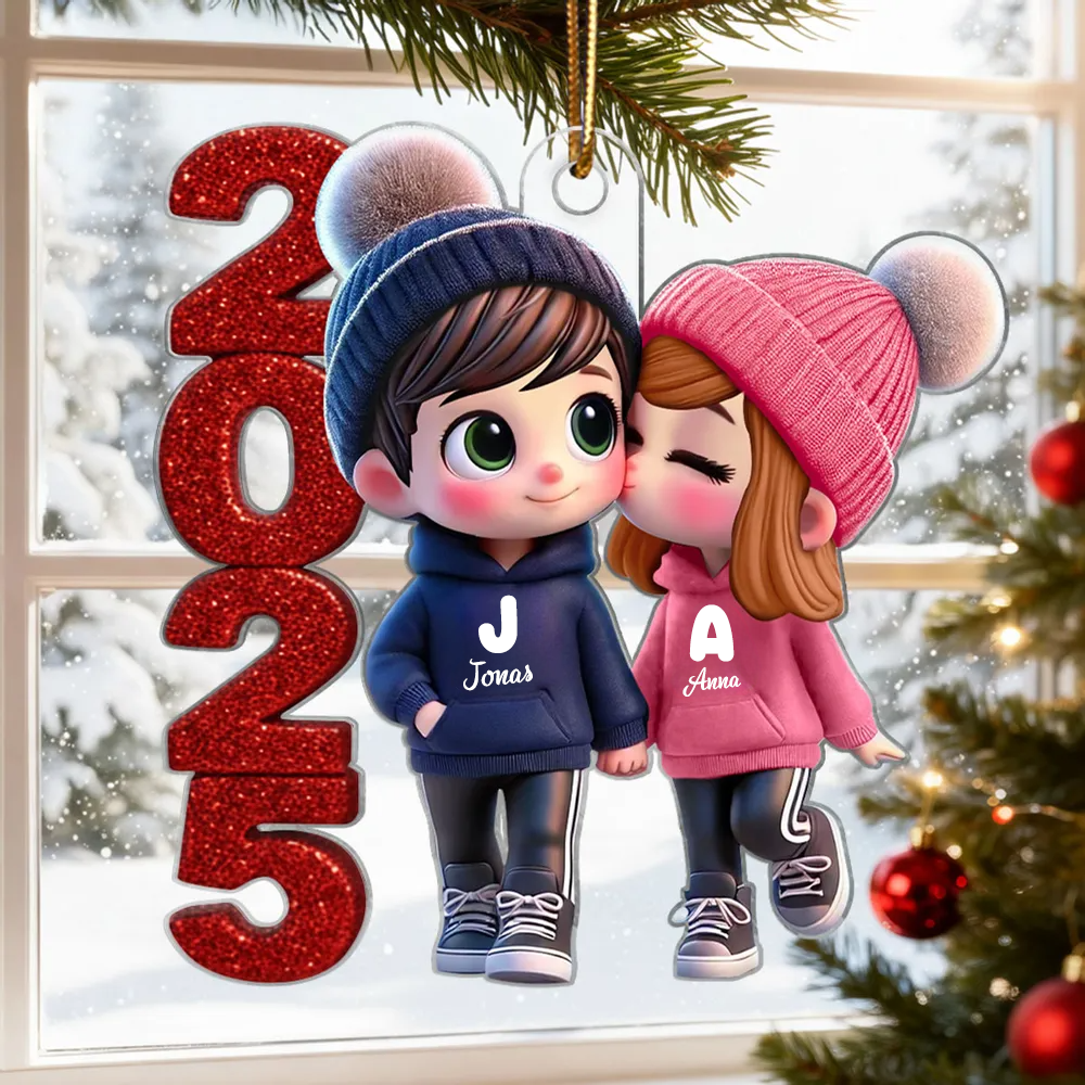 2025 Süßes Paar-Personalisierter Acrylanhänger mit 2 Personen Geschenk für Paar, LGBT Paar