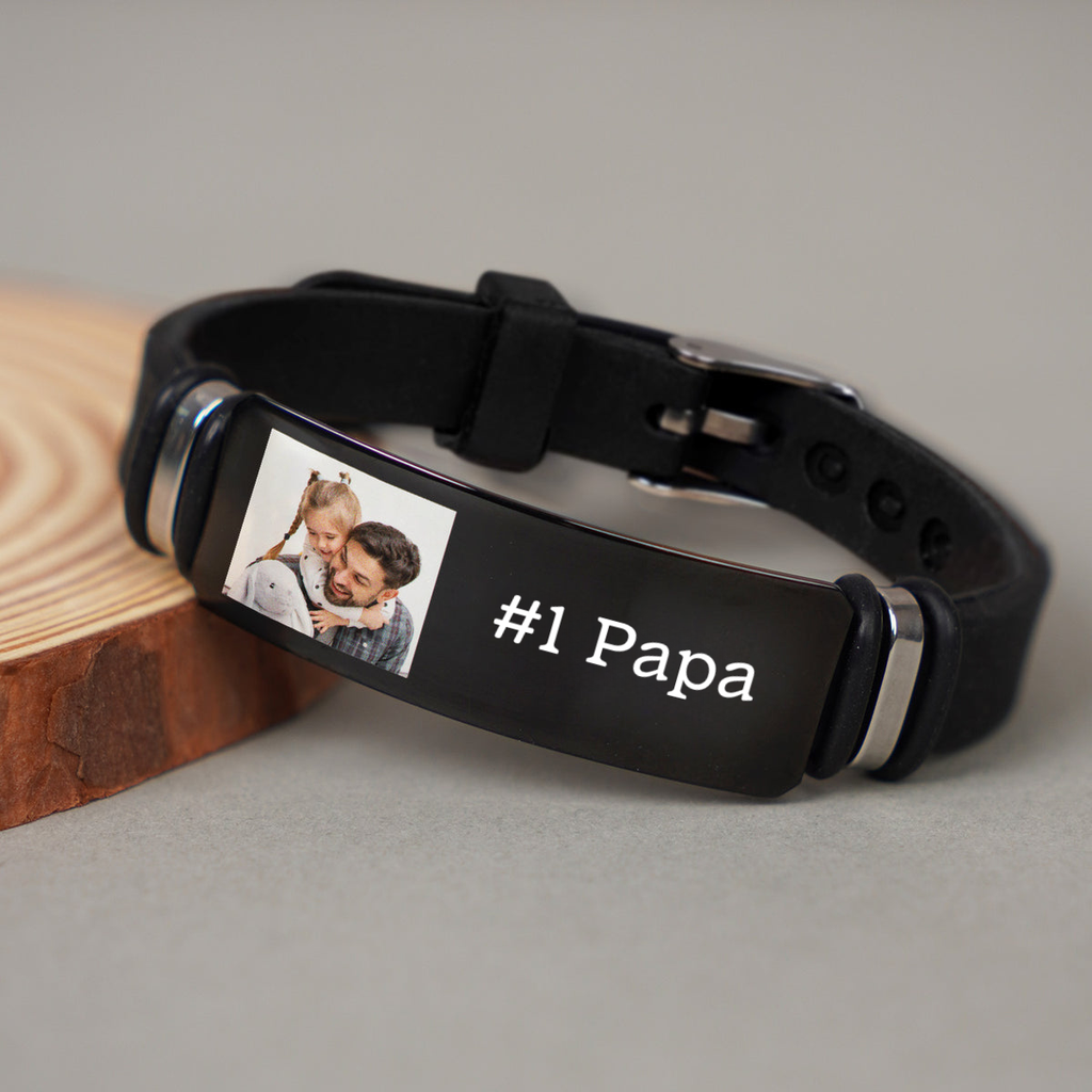 Für Papa-Silikon-Armband mit Foto