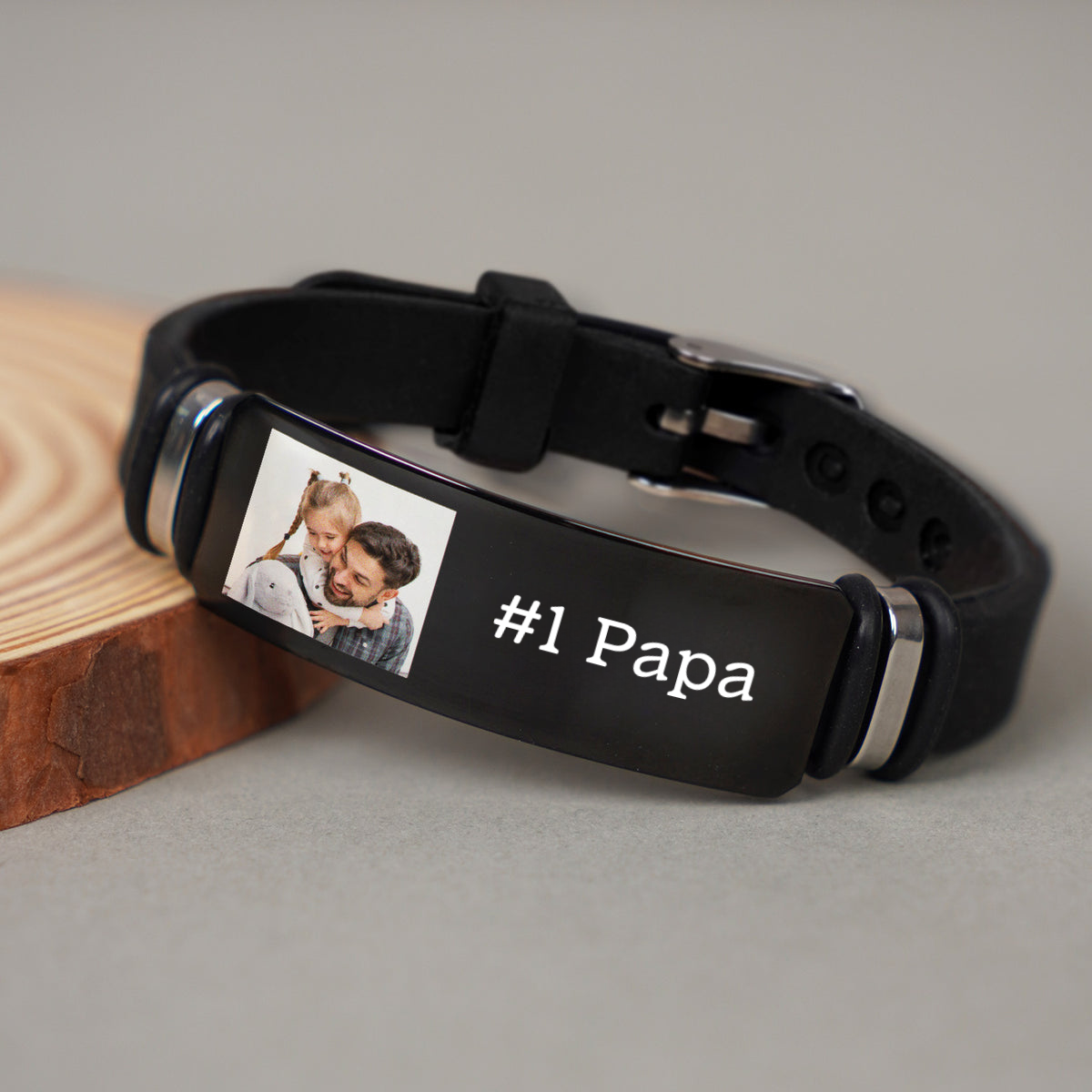 Für Papa-Silikon-Armband mit Foto