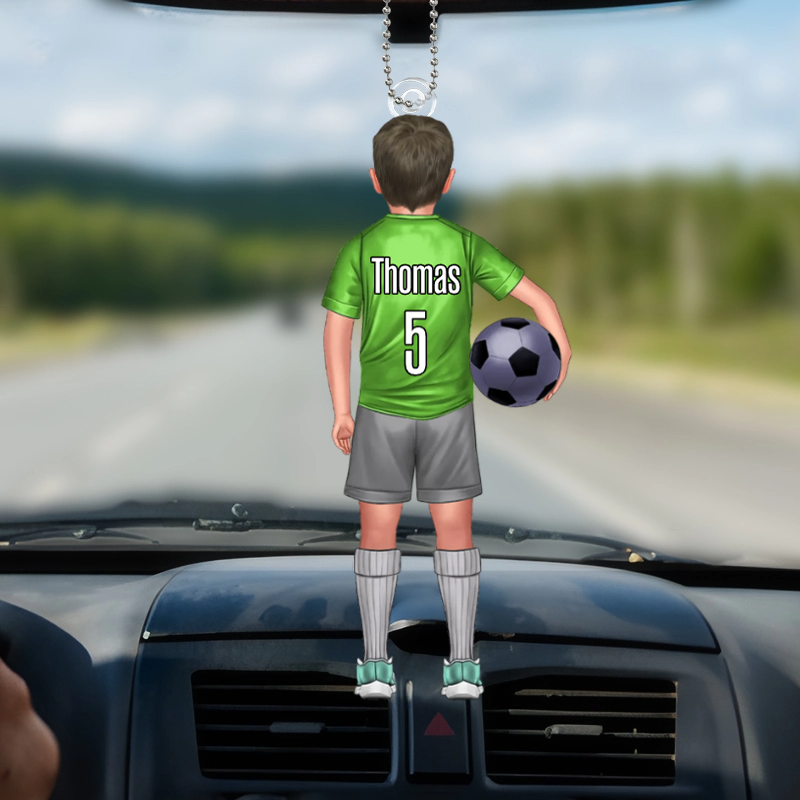 Fußballkind-Personalisierter Autoanhänger für Sohn und Tochter