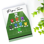 Personalisierter Acrylblock mit Fußballtrikots Geschenk für Papa und Fußballfans